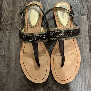 Coach Catherine Signature Sandals - Brown - Size 10